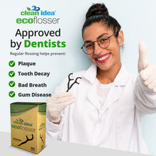 Load image into Gallery viewer, Clean Idea Ecoflosser Charcoal Flossing Picks - 300 pieces Plant Based Flossing Picks - Clean Idea