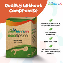 Load image into Gallery viewer, Clean Idea Kids Ecoflosser - 200ct Plant Based Flossing Picks - Clean Idea