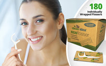 Load image into Gallery viewer, Clean Idea Ecoflosser Individually Wrapped 180pieces Plant Based Flossing Picks - Clean Idea