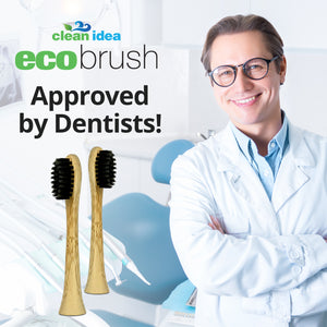 Clean Idea Ecobrush Electric Toothbrush Replacement Heads 4pack – Charcoal Infused Bamboo - Sustainable BPA Free Electric Toothbrush Heads - Clean Idea