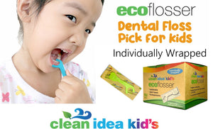 Clean Idea Kids Ecoflosser Individually Wrapped 150 pieces Plant Based Flossing Picks - Clean Idea