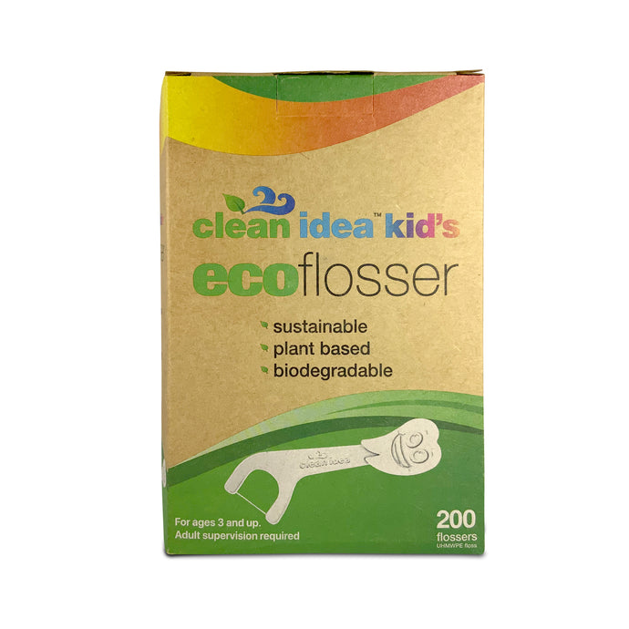 Clean Idea Kids Ecoflosser - 200ct Plant Based Flossing Picks - Clean Idea